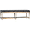 Evans Charcoal Grey Fabric and Antique Washed Wood Finish Bench Model DOV3208