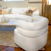 Jolo Cream Fur Seating Swivel ChairModel DOV34008