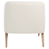 Marie Ivory Fur Seating and Natural Oak Wood Finish Occasional ChairModel DOV34012