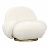 Kass Ivory Boucle Upholstery and Brushed Brass Base Swivel ChairModel DOV34028CRM