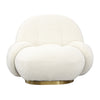 Kass Ivory Boucle Upholstery and Brushed Brass Base Swivel ChairModel DOV34028CRM