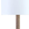 Adan Light Brown Wood Finish and White Shade Floor LampModel DOV50029