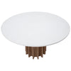 Adonis White Concrete Top and Natural Brushed Pine Wood Finish Dining TableModel DOV50041