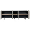 Nubla Light Grey Wash and Antique Black Finish Sideboard Model DOV50050