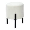 Gasol Off White Upholstery and Matte Black Legs Stool Model DOV50052