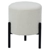 Gasol Off White Upholstery and Matte Black Legs Stool Model DOV50052