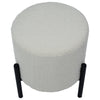 Gasol Off White Upholstery and Matte Black Legs Stool Model DOV50052