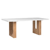 Alessio White Concrete Top and Natural Brushed Pine Wood Finish Dining TableModel DOV50080