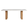 Alessio White Concrete Top and Natural Brushed Pine Wood Finish Dining TableModel DOV50080