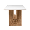 Alessio White Concrete Top and Natural Brushed Pine Wood Finish Dining TableModel DOV50080