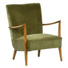 Becker Olive Green Fabric and Brown Wood Finish Occasional ChairModel DOV5326