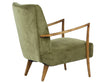 Becker Olive Green Fabric and Brown Wood Finish Occasional ChairModel DOV5326