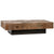 Powell Medium Brown Natural Wood Sealed Finish and Black Base Coffee TableModel DOV5370