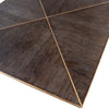 Lugo Dark Brown Sealed Finish With Light Brass Accents Dining TableModel DOV5373