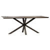 Lugo Dark Brown Sealed Finish With Light Brass Accents Dining TableModel DOV5373