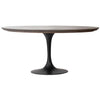 Bayne Burnt Oak Wood Finish and Black Base Dining TableModel DOV5387