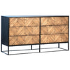 Modena Medium Brown Natural Wood Finish and Black Base Dresser Model DOV5399