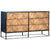 Modena Medium Brown Natural Wood Finish and Black Base Dresser Model DOV5399