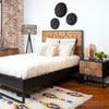 Nellie Sealed Natural Wood with Ebony Base and Black Metal Bed Model DOV5453Q