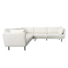 Anas White Upholstery with Black Metal Legs L-Shape SectionalModel DOV60005-WHIT