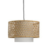 Eben Natural and White Shade Pendant LightModel DOV61006-WHIT