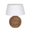 Taos Medium Brown Finish with White Lamp Shade Table LampModel DOV63008