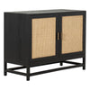 Royette Black Finish and Natural Rattan Sideboard Model DOV6367BKS