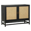 Royette Black Finish and Natural Rattan Sideboard Model DOV6367BKS