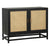 Royette Black Finish and Natural Rattan Sideboard Model DOV6367BKS