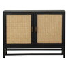 Royette Black Finish and Natural Rattan Sideboard Model DOV6367BKS