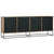 Nicole Natural Teak with Antique Black Panels and Black Iron Base Sideboard Model DOV6372