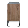 Nicole Natural Teak with Antique Black Panels and Black Iron Base Sideboard Model DOV6372