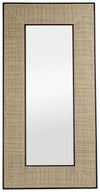 Piolo Black Wood with Natural Rattan Finish Floor MirrorModel DOV6376