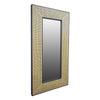 Piolo Black Wood with Natural Rattan Finish Floor MirrorModel DOV6376