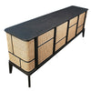 Kanton Black Finish and Natural Rattan Sideboard Model DOV6379