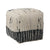 Montague Ivory and Grey Pouf Model DOV6808