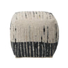 Montague Ivory and Grey Pouf Model DOV6808