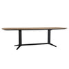 Leigh Natural and Black Base Dining TableModel DOV74003-TEAK