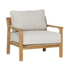 Lexy Fairfax Taupe and Natural Teak Outdoor Sofa Chair Model DOV7787-TAUP