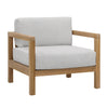 Boe Light Grey and Natural Teak Outdoor Sofa Chair Model DOV7799-LTGY