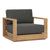 Darlene Charcoal and Natural Teak Outdoor Sofa Chair Model DOV7802-CHAR