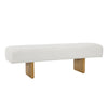 Elina Ivory and Natural Legs Bench Model DOV8596-NTWH