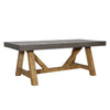 Fontana Dark Grey Concrete Finish and Natural Wood Outdoor Dining Table Model DOV9303