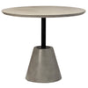 Carigan Dark Grey Concrete Finish and Black Metal Outdoor Bistro Table Model DOV9498