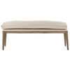 Jordan Grey Wash Finish and Ivory Fabric Bench Model DOV9534