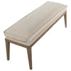 Jordan Grey Wash Finish and Ivory Fabric Bench Model DOV9534