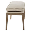 Jordan Grey Wash Finish and Ivory Fabric Bench Model DOV9534