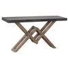 Kane Dark Grey Concrete Finish and Antique Brown Base Console TableModel DOV9960