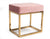 Modrest Downey Modern Pink Velvet & Gold Stool Ottoman