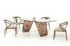 Modrest Draper Mid-Century Walnut & Glass Dining Table